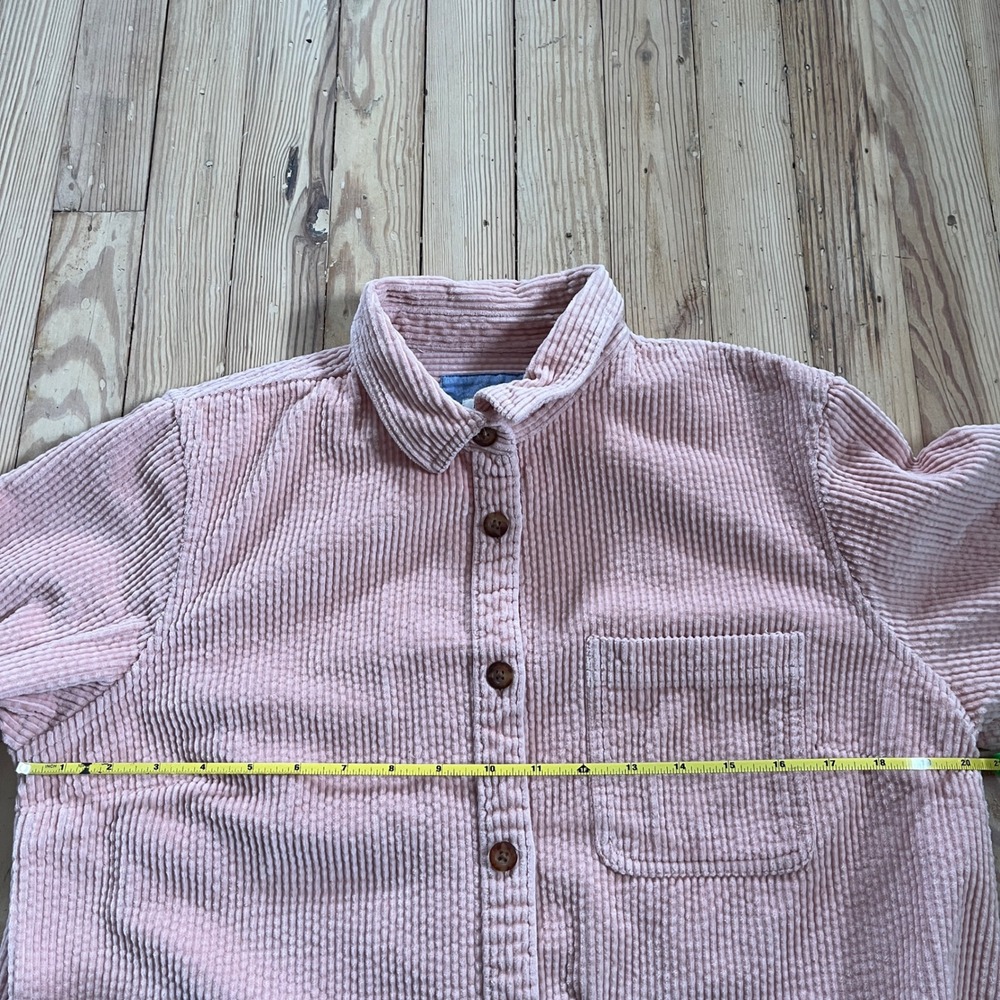 LLBean Pink Corduroy Button Up Shirt Jacket Women‎ Long Sleeve Medium Winter - Picture 7 of 8